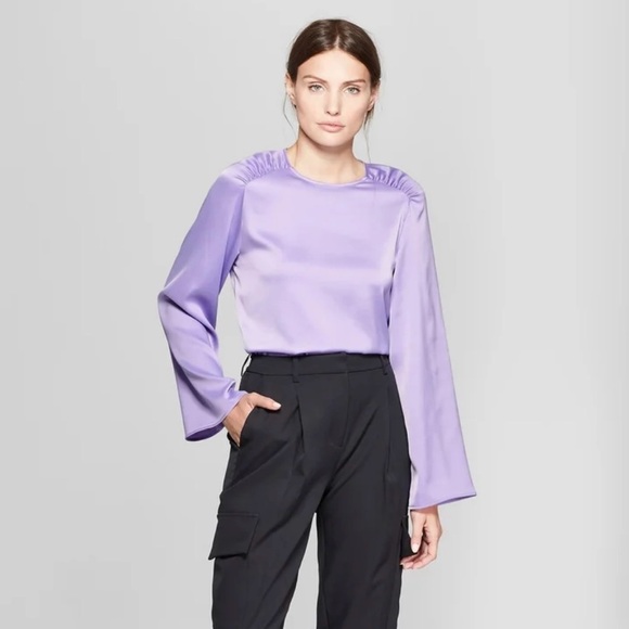 Prologue Tops - Prologue Purple Satin Blouse